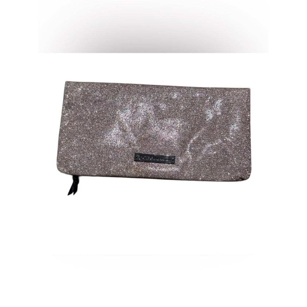 BCBGeneration Foldover Clutch Womens OS Rose Gold Excellent Glitter Sparkle Bag